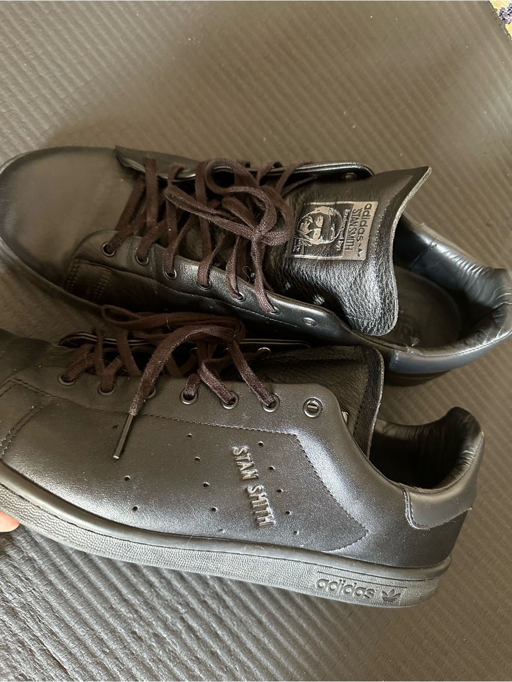 adidas Stan Smith Men's Black Leather Sneakers